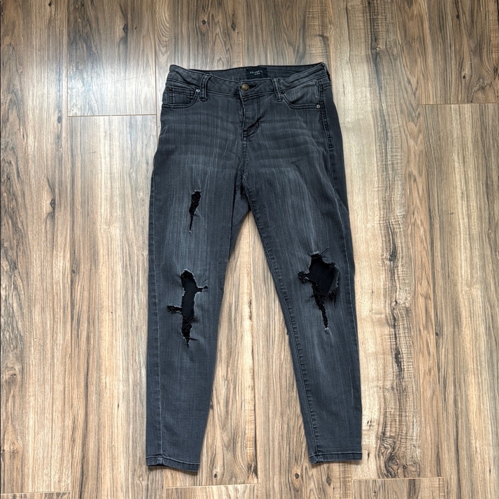 Celebrity Pink Dark Gray Distressed High Rise Jeans